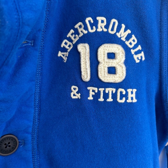 Abercrombie & Fitch Blue Button Up Sweater - Picture 5 of 6